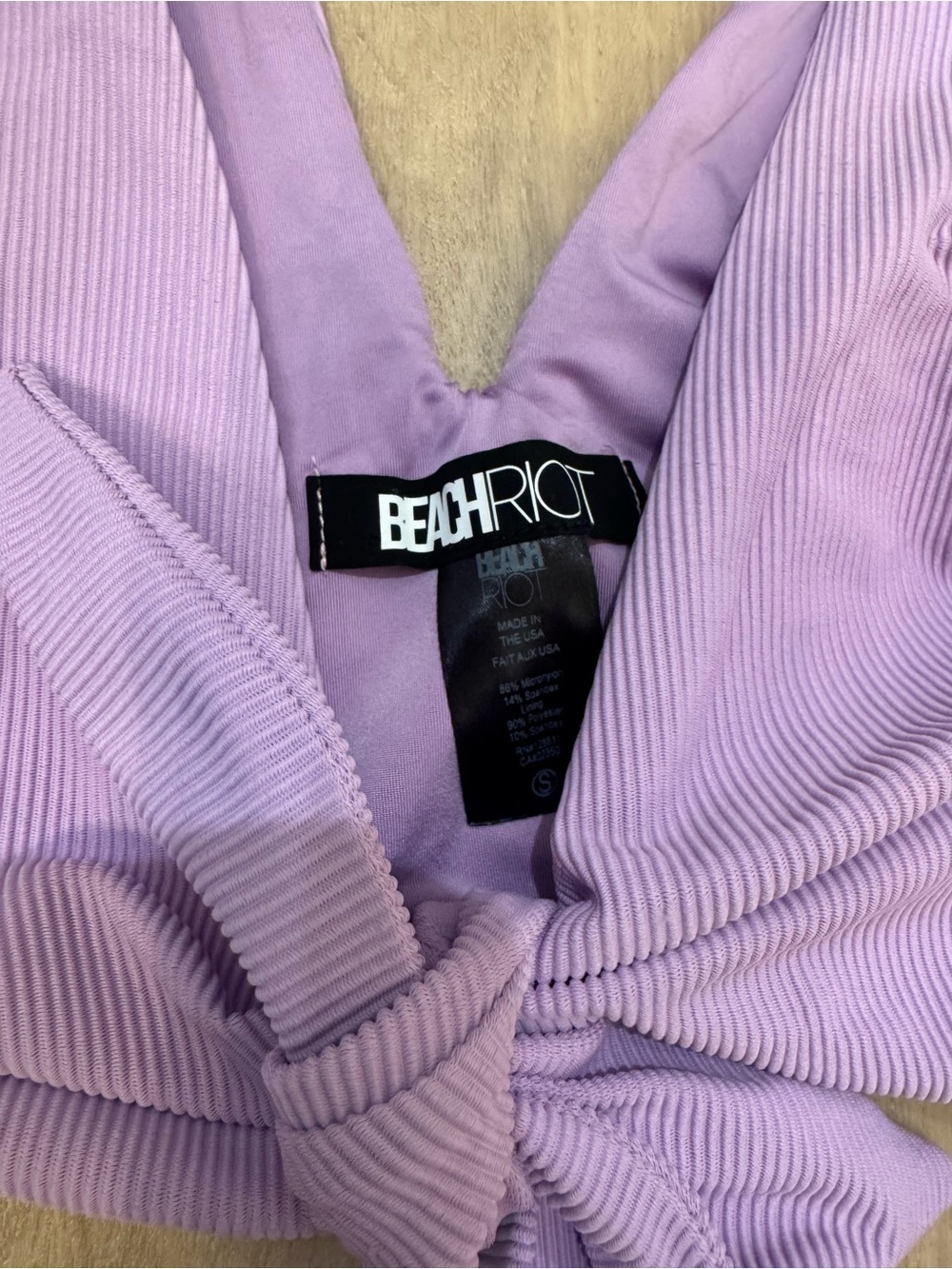 Beach Riot Lilac Knot-Front Ribbed Bikini Set - Picture 3 of 4